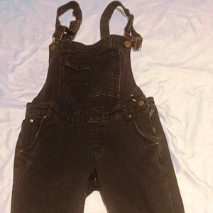 Wish List Black Wash Denim Overall Pants